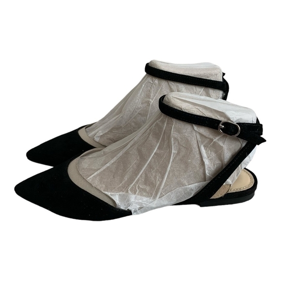 Nine West Briy Black Suede Flats Women’s Ankle Strap Pointed Toe Size 6 NIB - Picture 7 of 12
